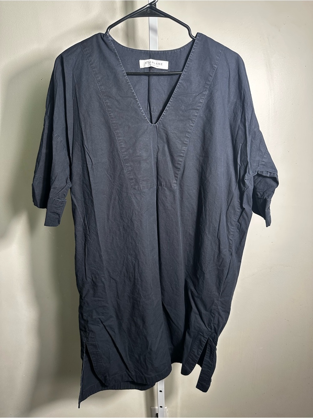 N85. Everlane Black Tunic Shift Dress with Pockets